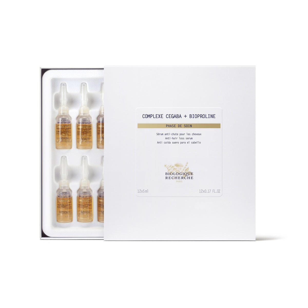 Complexe Cegaba & Bioproline ampoules 12 x 5 ml – sérum proti vypadávaniu vlasov – Biologique Recherch Bratislava